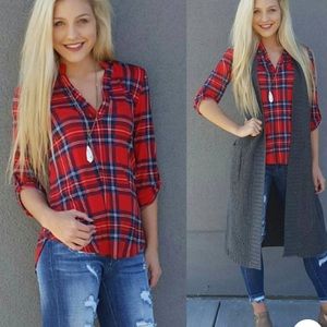 Passports | plaid button up blouse